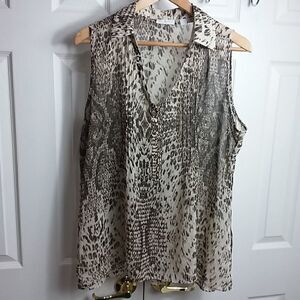 New York & Company Sleeveless Animal Print Blouse